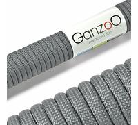 Ganzoo paracorde 550 Type 3 15 m, 4 mm Gris foncé, Gaine Polyester/Nylon à 7 brins intérieurs, pour Bricolage Bracelet, Porte-clés, Laisse et Collier Chien, activités Plein air et Survie