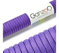 Ganzoo paracorde 550 Type 3, 4 mm, 15 m, Violet, Gaine Polyester/Nylon, pour tressage DIY Bracelet Porte-cles, dragonne et poignee de Couteau, Corde multiusage