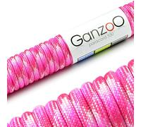Ganzoo Paracorde 550 Type 3 4 mm 30 m, Corde à âme gainée 7 brins intérieurs, Nylon et Polyester, Rose Bonbon, DIY Bracelets, Laisse Chien, Camping Survie Outdoor, Noeuds