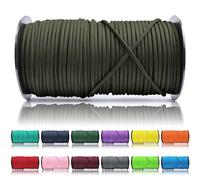 Ganzoo Paracorde 550 Type 3 4mm 100 m Vert Olive, Gaine Polyester/Nylon a ame 7 brins, Corde Multifonction pour Bracelet, Porte cle, Laisse et Collier Chien, Camping, Tente, Survie, Outdoor, Bivouac