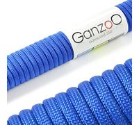 Ganzoo paracorde 550 Type 3 à âme 7 brins, Gaine Polyester/Nylon, Bleu Royal, diamètre 4 mm, Bobine 15 m, pour tressage, Bracelets, laisses, haubanage, randonnée