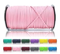 Ganzoo paracorde 550 Type 3, Corde a ame 7 brins 4 mm, Longueur 100 m, Gaine Polyester/Nylon, Rose, Multi Usage DIY pour Bracelet Porte cles, poignette de Couteau, Laisse Collier Chien, Plein air