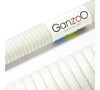 Ganzoo Paracorde 550 Type 3 Corde âme gainée 4 mm avec 7 brins intérieurs, Polyester/Nylon, pour Bricolage Bracelet Laisse/Collier Chien, Camping Survie, Blanc, 3 m