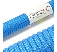 Ganzoo Paracorde 550 Type 3 Corde gainée 4 mm 7 brins, Bleu Clair, 3 m, Polyester/Nylon, pour Bracelet, Porte-clés, Laisse et Collier Chien, Camping Survie Outdoor randonnée