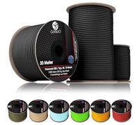 Ganzoo Paracorde 550 Type 3 en Nylon 100% Black, 30 m sur Rouleau, diametre 4 mm, 7 brins d'ame, Cordon Tresse pour Plein air, Montage abri, Nouer, Collier et Laisse Chien