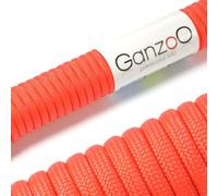 Ganzoo Paracorde 550 Type 3 Orange de signalisation, cordelette 4 mm 3 m a ame 7 brins, Gaine Polyester/Nylon, Rupture 250 kg, pour cordeau, Attache Rapide, Randonnee, Bivouac Festival, Porte-cles
