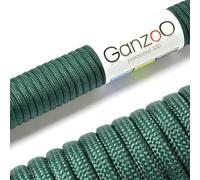 Ganzoo paracorde 550 Type 3 Vert foncé, Corde 4 mm 3 m, Gaine Polyester Nylon, âme 7 brins, Rupture 250 kg 550 lbs, pour Colliers laisses Bracelets, Porte-clés, poignées, Excursions Camping Outdoor