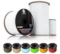 Ganzoo Paracorde 550 Type III 4 mm, 100 m sur Rouleau, 100% Nylon, 7 brins d'ame, Gaine tressee 32 fuseaux, Rupture 250 kg/550 LB, Blanc, pour Bracelet, poignee Couteau