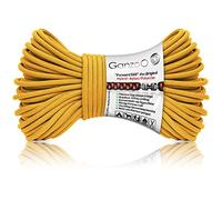 Ganzoo Paracorde 550 Type III Hybride 4 mm Corde Nylon Polyester Or Jaune 30 m, 7 brins intérieurs, env. 250 kg Rupture, pour Camping, DIY, Collier et Corde Polyvalente