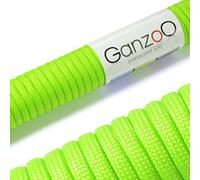 Ganzoo Paracorde 550 Vert Fluo, Corde 4 mm 15 m, Type 3, 7 brins intérieurs, Polyester/Nylon, pour Bricolage, Bracelet et Porte-clés, Laisse/Collier Chien, poignée de Couteau, campement, Festival
