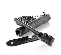 Ganzoo Pierre à feu magnésium Noir pour allumage, Fire Starter Camping Outdoor Survie EDC, Tige 8mm 60mm, boîtier Aluminium CNC avec Boussole, chaîne 70cm, grattoir Acier et Accessoire Multifonction