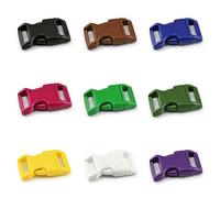 Ganzoo set 9 fermetures à clip plastique, couleurs mélangées, taille 3/4" 20 mm, passage 20 x 4 mm, dimensions 45 x 28 mm, boucles clic pour sangle, paracorde, collier chien, sac, outdoor