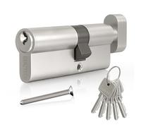 GANZTECH 30/40T(70mm) Serrure de barillet de porte en nickel vec 5 clés standard,serrure à cylindre euro en Alliage d’aluminium,Applicable à composites et UPVC