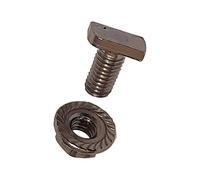 GAO Flora Lot de 50 vis à tête marteau en acier inoxydable M5 x 10 pour serres, accessoires de serre pour rails profilés avec rainure de 5 mm