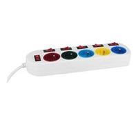 Gao Multiprise 5P 2P+T + 6 intérrupteurs et repères couleurs G