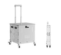GAOAZHEN Chariot de Courses Pliable, Chariot Utilitaire Multifonction avec poignée télescopique, 4 roulettes pivotantes Amovibles, Montage Facile pour Les Courses et Le Transport