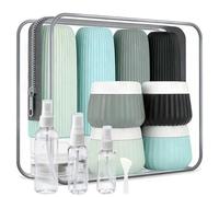 : GaoBangM Lot de 12 bouteilles de voyage en silicone pour articles de toilette, approuvées par la TSA - Anti-fuite - 90 ml - Sans BPA - Pour lotion corporelle, shampoing