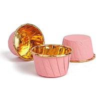 GaoBangM Lot de 50 caissettes à cupcakes, muffins, moules en papier sulfurisé - Moules à gâteaux métalliques pour la maison, le four, les anniversaires, les mariages, les muffins (rose)