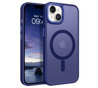 GaoBao Coque de protection pour iPhone 14, compatible avec MagSafe - Translucide - Matte magnétique - Anti-chocs et anti-traces de doigts - Petit bleu