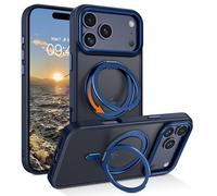 GaoBao Coque Magnétique pour iPhone 17 Pro Compatible avec MagSafe, Étui Support Invisible 360° Rotatif, Protection Renforcée Caméra et Dos Antrayures, Bleu