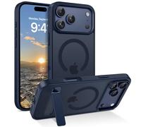 GaoBao Coque Magnétique pour iPhone 17 Pro Max avec Support Intégré et Compatible avec MagSafe, Étui Translucide Mat Arrière Protection Caméra Housse Fine Antichoc Dos Anti Rayures, Bleu