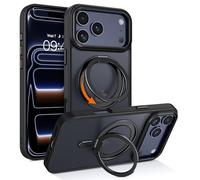 GaoBao Coque Magnétique pour iPhone 17 Pro Max Compatible avec MagSafe, Étui Support Invisible 360° Rotatif, Pro Maxtection Renforcée Caméra et Dos Antrayures, Noir