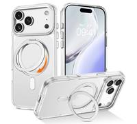 GaoBao Coque Magnétique pour iPhone 17 Pro Max Compatible avec MagSafe, Étui Support Invisible 360° Rotatif, Pro Maxtection Renforcée Caméra et Dos Antrayures, Transparente