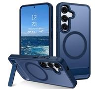 GaoBao Coque Magnétique pour Samsung Galaxy S25/S24 6.2" avec Support Intégré et Compatible avec MagSafe, Étui Translucide Mat Arrière Protection Caméra Housse Fine Antichoc Dos Anti Rayures, Blue
