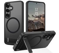 GaoBao Coque Magnétique pour Samsung Galaxy S25/S24 6.2" avec Support Intégré et Compatible avec MagSafe, Étui Translucide Mat Arrière Protection Caméra Housse Fine Antichoc Dos Anti Rayures, Noir