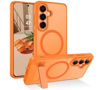 GaoBao Coque Magnétique pour Samsung S26 Plus avec Support Intégré et Compatible avec MagSafe, Étui Translucide Mat Arrière Protection Caméra Housse Fine Antichoc Dos Anti Rayures, Orange
