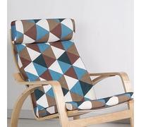 GAOBINGB Coussin de Chaise Poang, 1 pièce, Coussin de Remplacement pour Fauteuil à Bascule Doux avec Housse Amovible, Coussin de Chaise Poang en Coton antidérapant, épais et rembourré, Triangle Bleu