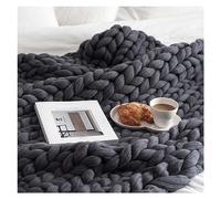 GAOBINGB Couverture en Chenille Grise à Grosse Maille, Chaude, Douce et Confortable, Couverture tricotée épaisse pour Dormir ou décorer la Maison 120 x 150 cm (Gris 120 x 150 cm)