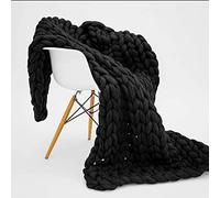 GAOBINGB Couverture en Grosse Maille pour lit 120 x 150 cm, Plaid tricoté pour canapé, Couverture en Chenille épaisse Faite Main, Couverture Douillette au Crochet, Cadeau (B 80 x 100 cm B)