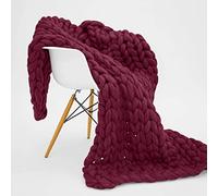 GAOBINGB Couverture en Grosse Maille pour lit 120 x 150 cm, Plaid tricoté pour canapé, Couverture en Chenille épaisse Faite Main, Couverture Douillette au Crochet, Cadeau (A 100 x 200 cm A)