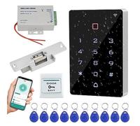 Gaocinys WiFi Tuya app kit de système de contrôle d'accès Clavier de contrôle d'accès RFID, Alimentation 12VDC, Serrure de Cathode électrique de Fail-Secure, Bouton de Commutation, clé RFID 125khz