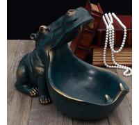 GAOCUNBING Bol à clés Hippopotame à Grande Bouche, Bol à clés pour couloirs, Bol décoratif Multifonctionnel à Large Bouche pour clés à Distance, Montres Portables, Bonbons B,21cm
