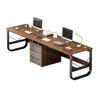 GAOCUNBING Computer Desk, Wood Writing Table Modern Double Office Desk, Double Workstation Desk with Drawers, Extra Long Computer Desk for Home Office Walnut,200cm/78.75in