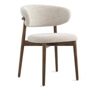 GAOCUNBING Dining Chairs, Solid Wood Dining Chairs with Linen Cushion and Curved Backrest,Upholstered Kitchen Chairs for Living Bedroom Restaurant 1 PCS
