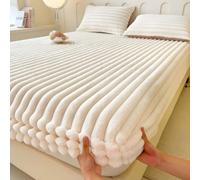 GAOCUNBING Drap-Housse en Peluche à Poils Longs, Drap-Housse Doux et Chaud pour lit Queen Size avec élastique Tout Autour, Drap-Housse épais, Couverture de canapé pour lit et canapé G,200x220cm