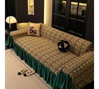 GAOCUNBING Housse de canapé Jacquard, Housse de canapé rétro à Pompons, jeté de canapé Grand Format 2/3/4 Places, Housse de canapé d'angle, jeté de canapé pour Chien G,180 * 340cm