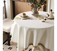 GAOCUNBING Nappe à Fleurs printanières, Nappe en Toile Vintage, Nappe de Table française, Nappe de Chevet Lavable en Velours à Volants pour Table Ronde/carrée H,170X170cm