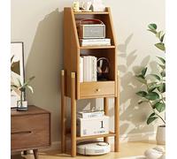 GAOCUNBING Petite bibliothèque ouverte avec tiroir, étagère de rangement multicouche en bambou, vitrine pour chambre à coucher, bureau, livres, étude, couleur bois, 116 cm