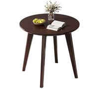 GAOCUNBING Table Basse Ronde, Table d'appoint à 3 Pieds en Bois Massif de 23,6 Pouces, Table d'appoint Moderne pour canapé, Table d'angle pour Balcon, Table à Manger Ronde en Bois Massif 23.6in
