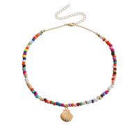 GAODECHA 1 collier ras du cou bohème avec pendentif en forme de coquillages - Bijou d'été pour femme de tous âges, Mittelgroße, Métal, no