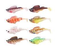 Gaodpz 8pcs / lot Couleurs mélangées Couleurs de pêche Set de lure de pêche Jig Wobblers Soft Bait Tête de Plomb Tête Tour de la Queue Sauprage Sauter Dark Sleeper pour Pike Bass