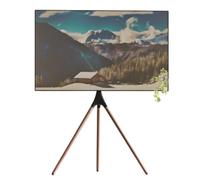 GAOFEMZ Support de télévision portable pour téléviseurs à écran de 43 à 65 pouces - Hauteur réglable - Pivotant - Base trépied en bois - Support TV