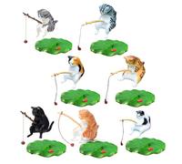 GAOFESA Décorations d'aquarium pour aquarium, aménagement paysager, clôture, accessoire de dessin animé, pêche, chaton