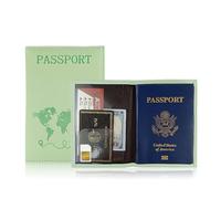 GAOFESA Étui de rangement en cuir PU avec motif carte du monde pour cartes et explorateurs mondiaux, vert clair, Beauté de masse