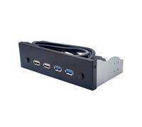 GAOFESA Lecteur de disquette USB C - Panneau avant - 2 ports USB + 2 ports USB 2.019 - Connecteur à broches pour CD-ROM 5,25"