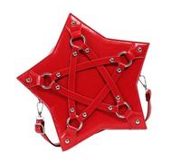 GAOFESA Sac à bandoulière en forme d'étoile pour femme avec rivets cloutés et intérieur spacieux en cuir synthétique Sac à bandoulière Sac à main pour jeunes gothique, Rouge, One Size